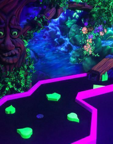 Glow in the dark golf party